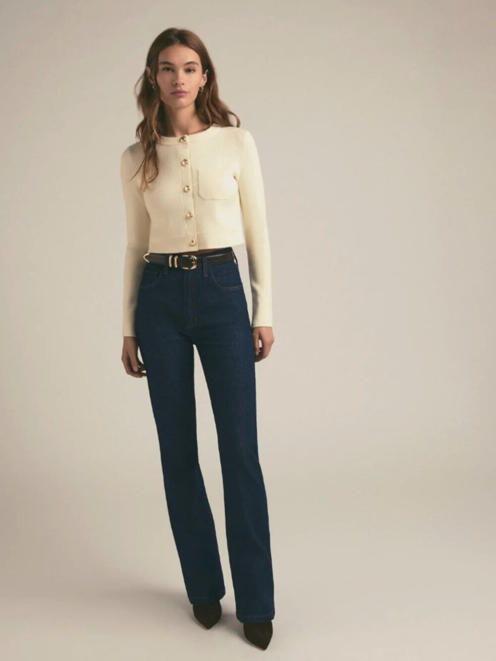 NWT Favorite Daughter Pepper Dark Wash Denim Valentina Mini Slim Bootcut Jeans